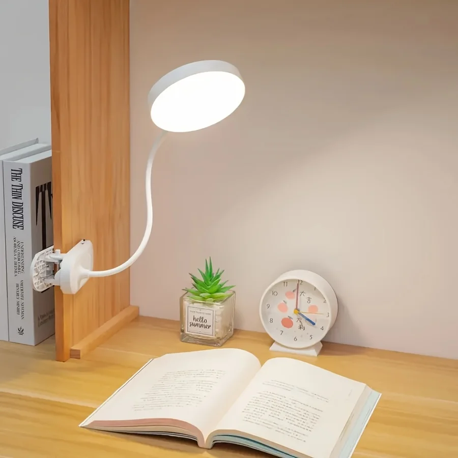 LED Table Lamp USB Plug-in Desk Lamp 3 Color Reading Eye Protection With Clip Bed Reading Book Students Studying Night Light