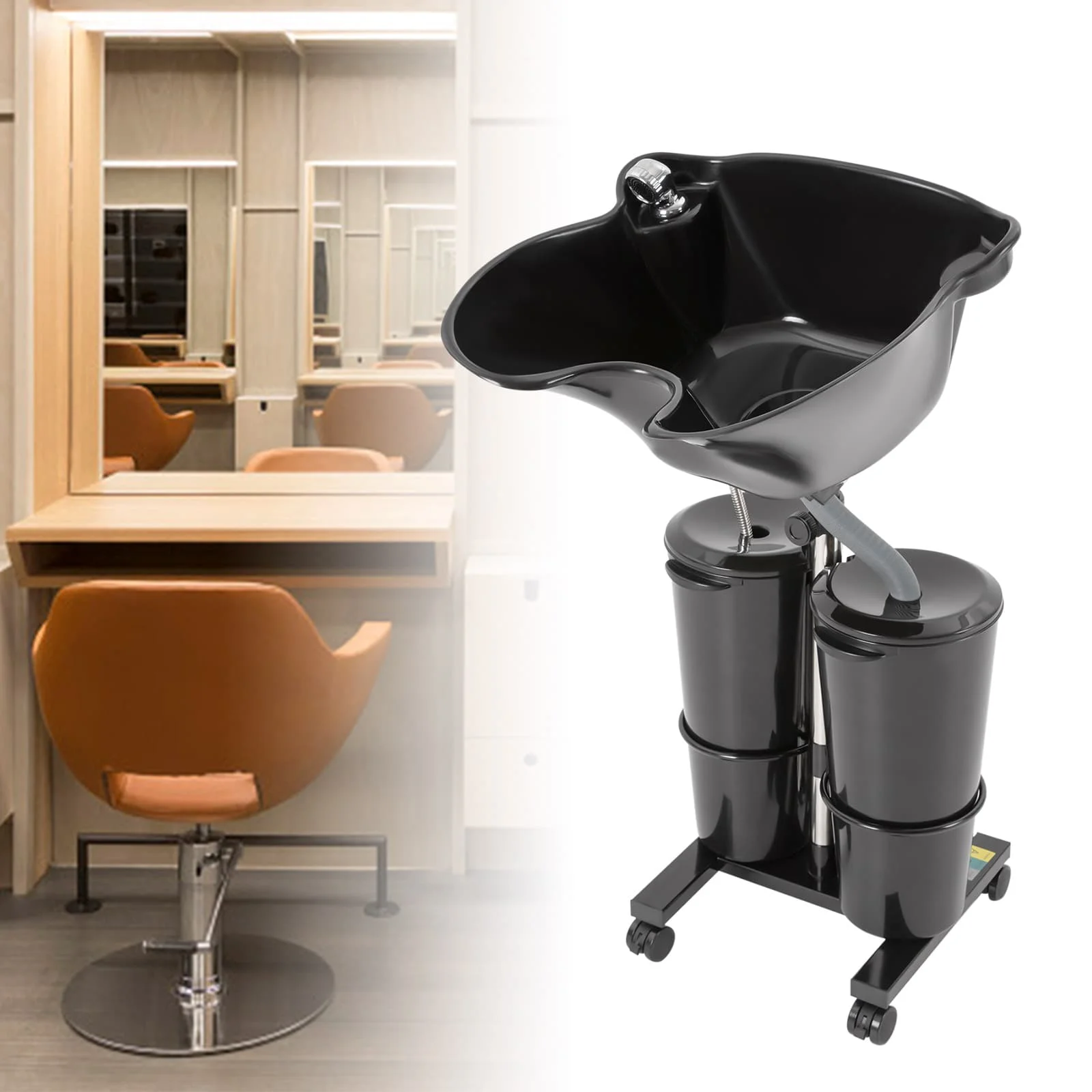 

Portable Shampoo Basin with 2 Water Buckets Portable Shampoo Basin Shampoo Basin Made of Premium PP Each Bucket Capacity 10L