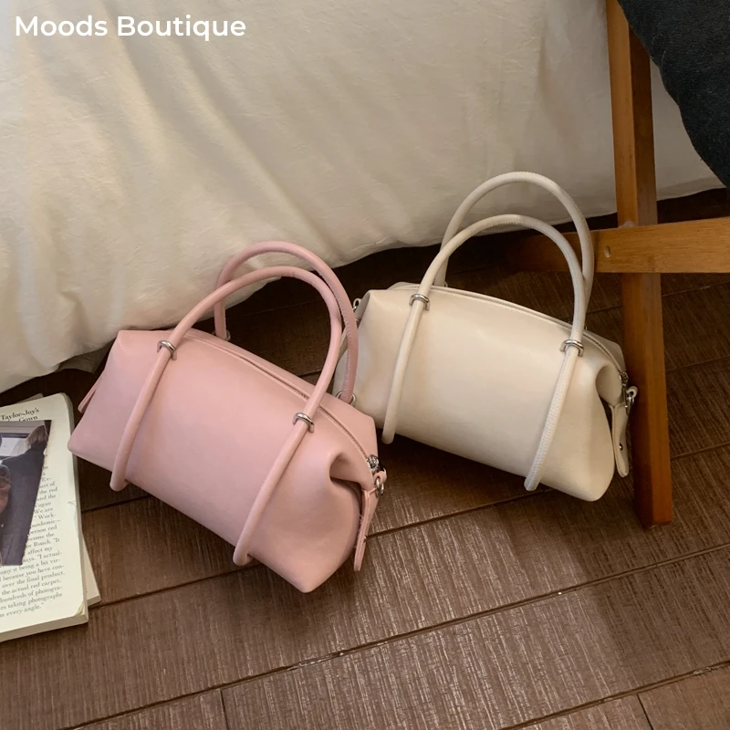 

MOODS Simple Fashion Top-handle Bags For Women Soft PU Leather Pure Color Shoulder Crossbody Bag Casual Street Commuter Handbags