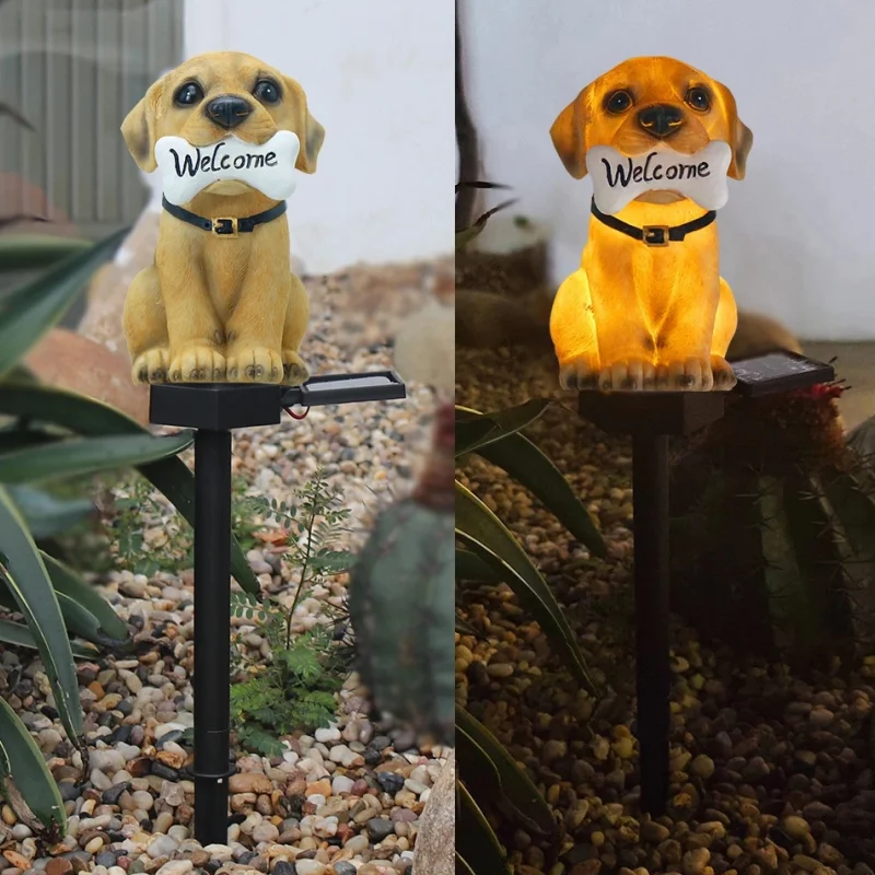 

Solar LED Resin Welcome Dog Light Outdoor Waterproof ​Lawn Lamp Garden Landscape Lamps Stakes Light for Yard Walkway Decoration