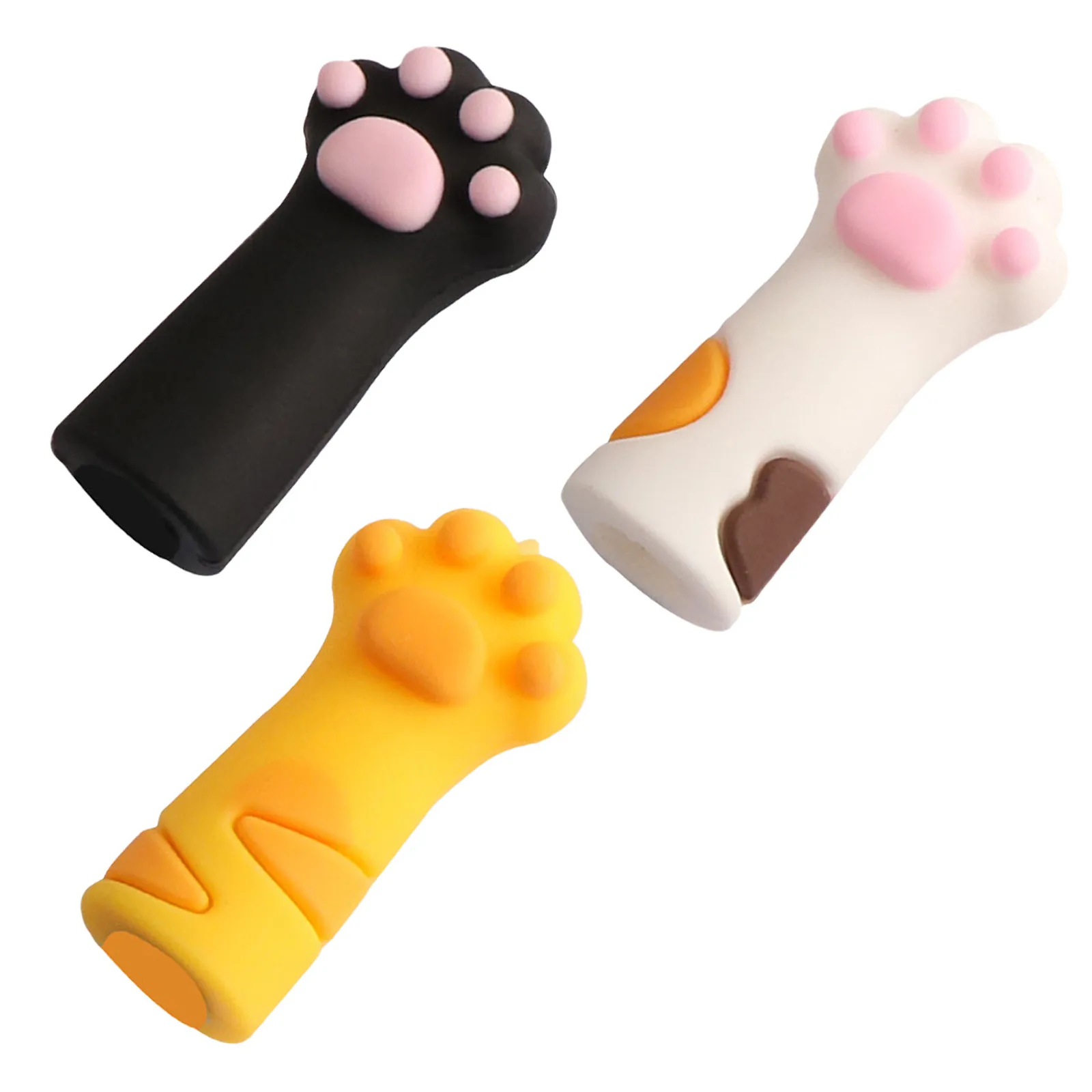 

3Pcs Premium Flexible Silicone Nipper Cover Cat Paw Pattern Protective Sleeve for Cuticle Scissors Tweezers Pedicure Tools