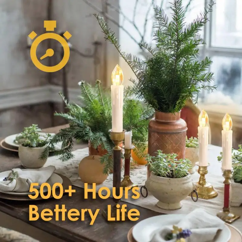 

10PCS Candle Light Timer Remote Home Decor Artificial Flameless Led Candle Lamps Waterproof Christmas Candles Wholesale