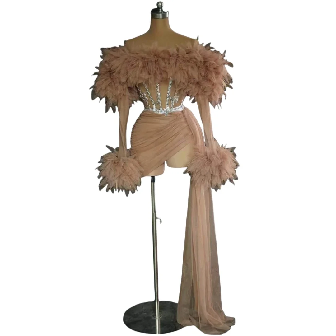 Traje de baile de malla con volantes para mujer, conjunto de porristas, 2 uds., vestido de Mardi Gras rojo rosa, fiesta, espectáculo, fotografía de escenario, novedad de 2025