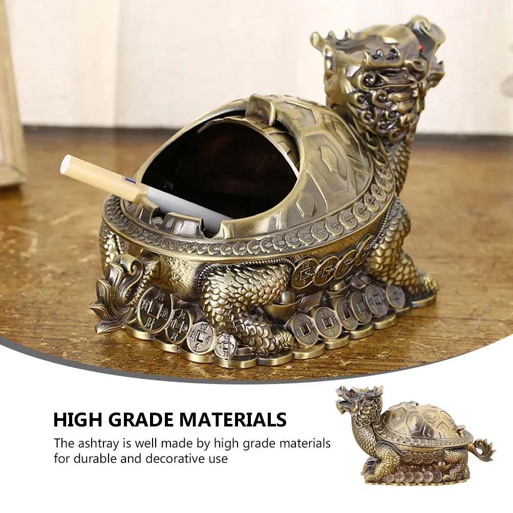 

Tray Container Jar Decorative Decor Dragon Vintage Chinese Cigar Holder Turtle Statues Ash Ashtray Smoker Figure Desktop Metal