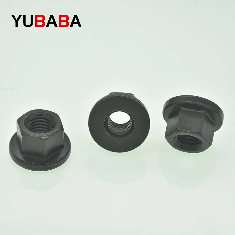 

5pcs M8 M10 M12 M14 M16 M18 M20 M22 M24 DIN 6331 8.8 Grade Black 45# Steel Flange Nut Hexagon collar nuts with a height