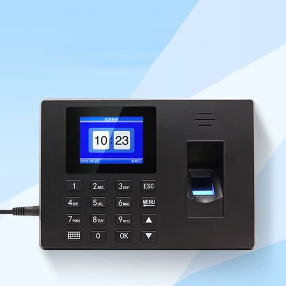 Multifunctional Fingerprint Attendance Machine Finger Scanning Plastic Fingerprint Time Clock Access Control Lunch Time Editor