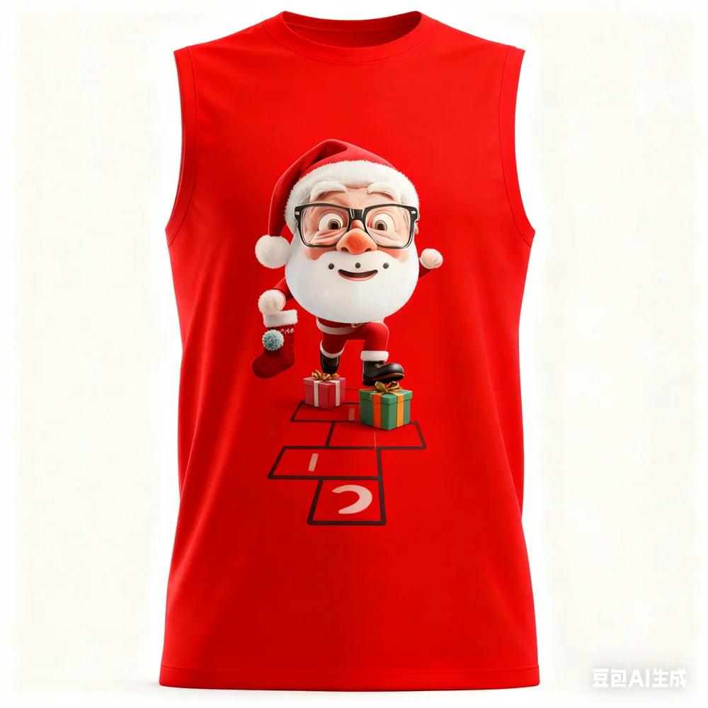 

Мужская футболка без рукавов с Рождеством и 3D Санта-Клаусом, забавные футболки для мужчин и женщин, майки, быстросохнущий жилет, футболка y2k для мужчин