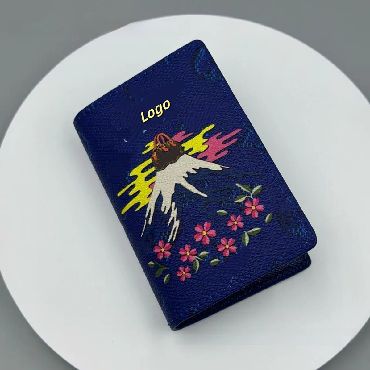 جديد الكرتون جلد طبيعي حامل جواز السفر طبقة مزدوجة بطاقة المحفظة محفظة نسائية للعملات المعدنية وثيقة كليب التصميم الأصلي ارتداء دائم إعادة... #2