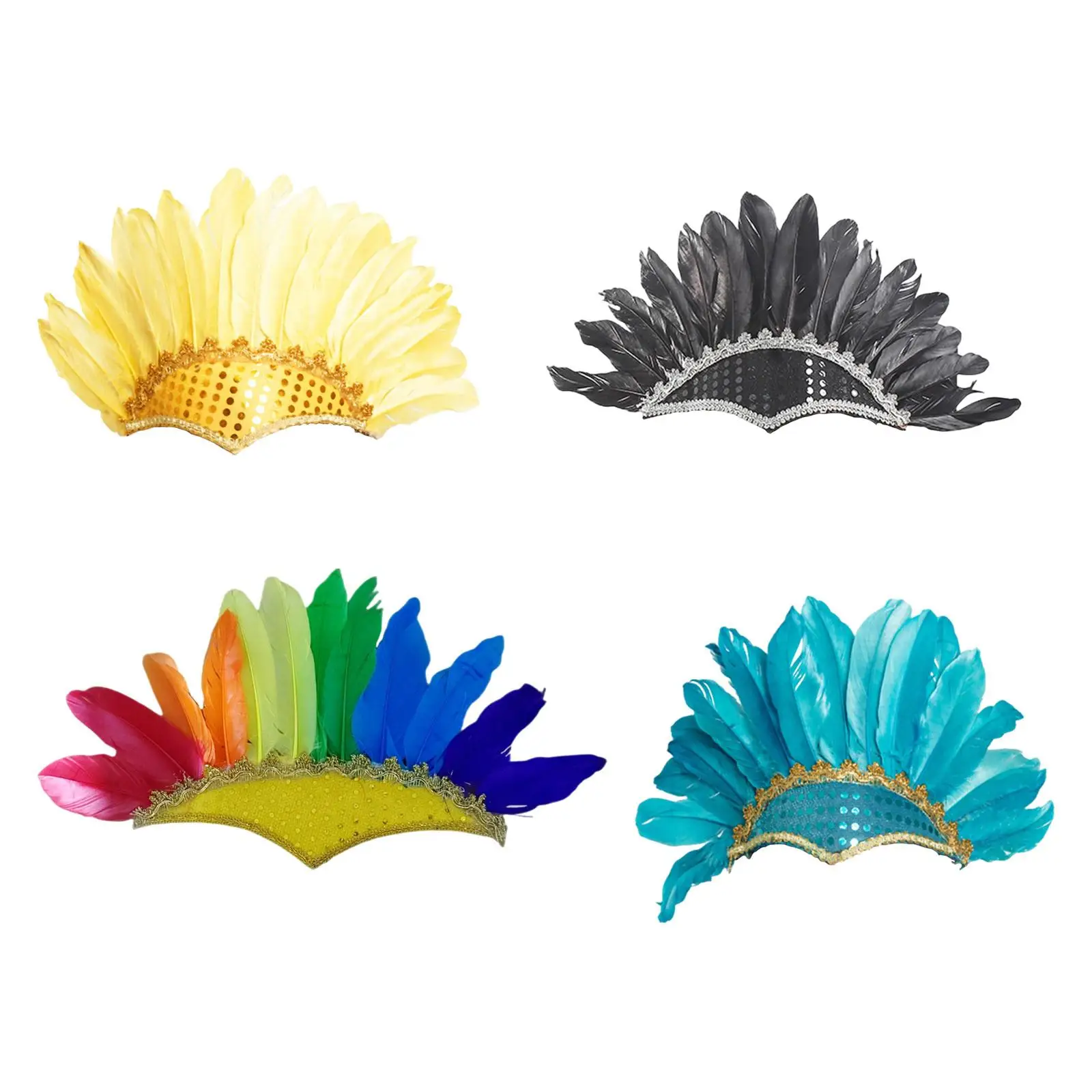 

Feather Headband Decorative Fascinator Feather Headdress for Party Halloween