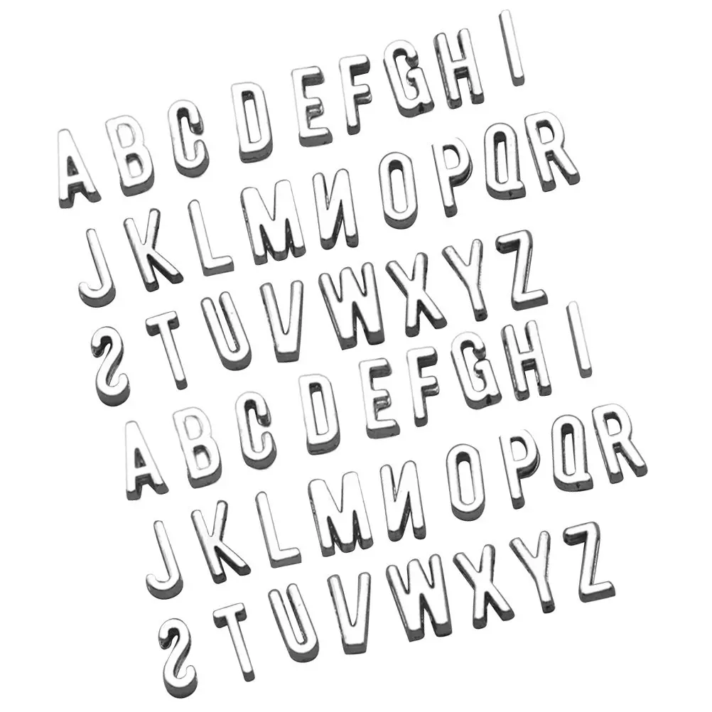 

52 шт. подвесок-букв из сплава, алюминиевые шармы-буквы для самостоятельного изготовления украшений, аксессуары для браслетов, ожерелий, брелоков, поделок