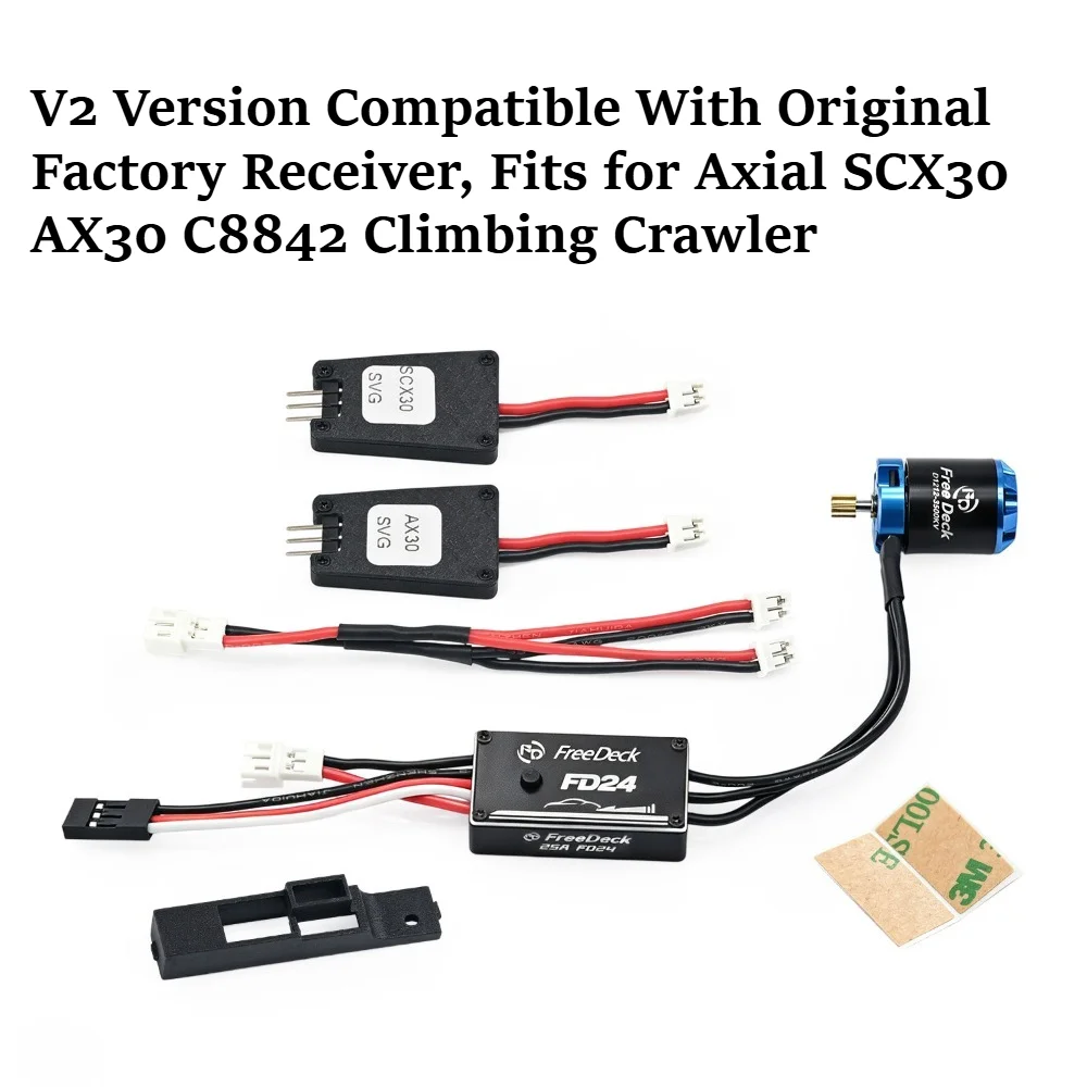 RC Crawler Outrunner Motor ESC Electronic Combo custom size FD24 V2 Bluetooth Programmable for Axial SCX30 1/30 Scale Accessory