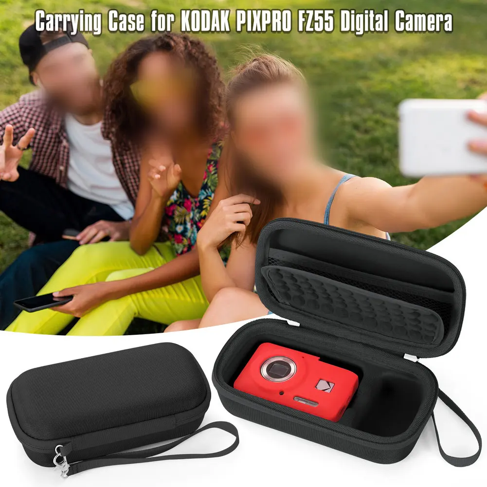 Сумка для хранения цифровой камеры для Kodak PIXPRO FZ55/FZ45/FZ43, дорожная портативная твердая сумка из ЭВА, сменные аксессуары Сумка для хранения цифровой камеры для Kodak PIXPRO FZ55/FZ45/FZ43, дорожная портативная твердая сумка из ЭВА, сменные аксессуары