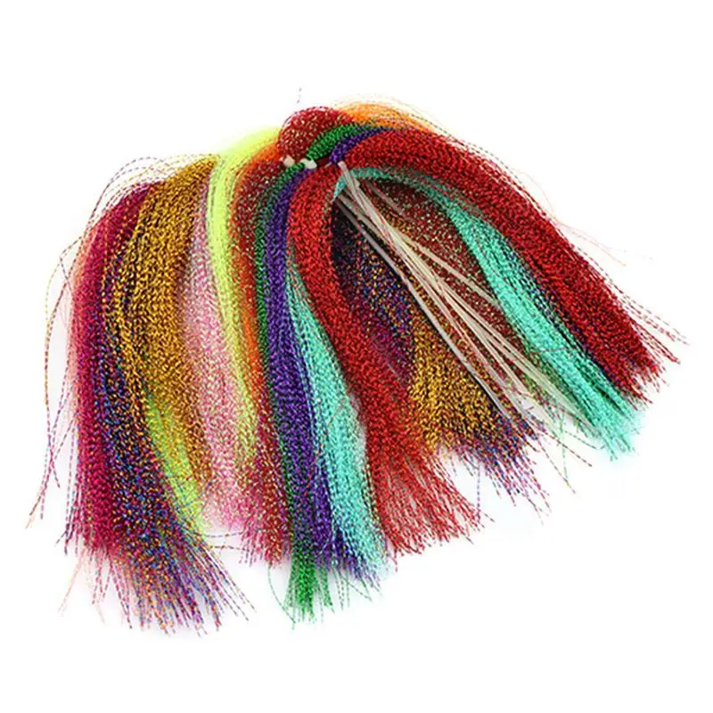 100lines Fly Fishing Tinsel Twisted Strand String Line Random Assist Flash Tying Flies Diy Material Hooks 33cm Shining Lure M8k9