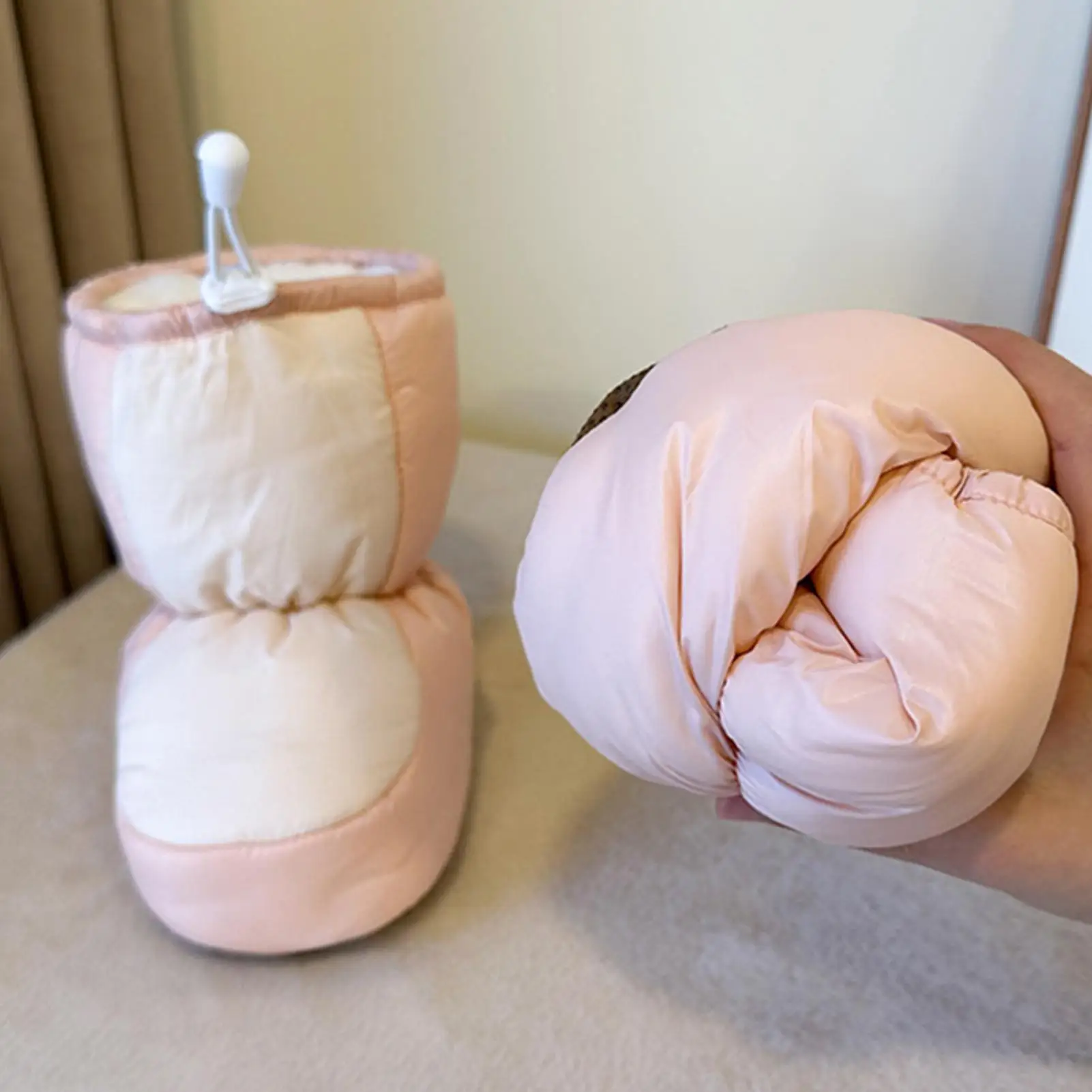 

Kids Boots Windproof Drawstring Closure Footwear Young Children Winter Shoes for Boys Girls Living Room Travel Home parties