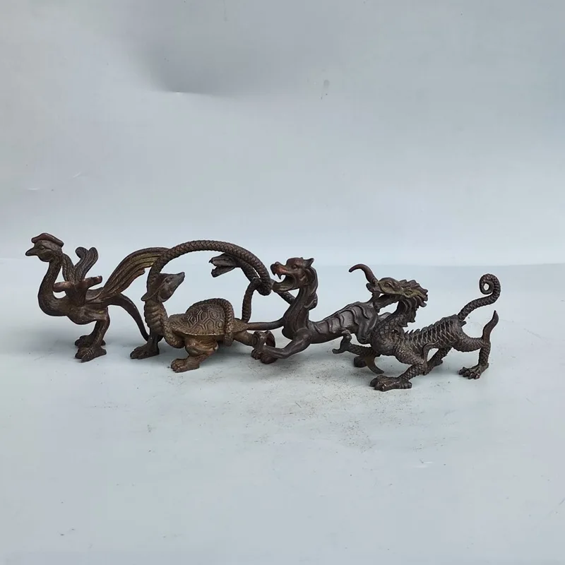 

Square Beast Decoration Blue Dragon White Tiger Zhuque Xuanwu Four Beast Set Retro Furnishings Living Room Decoration