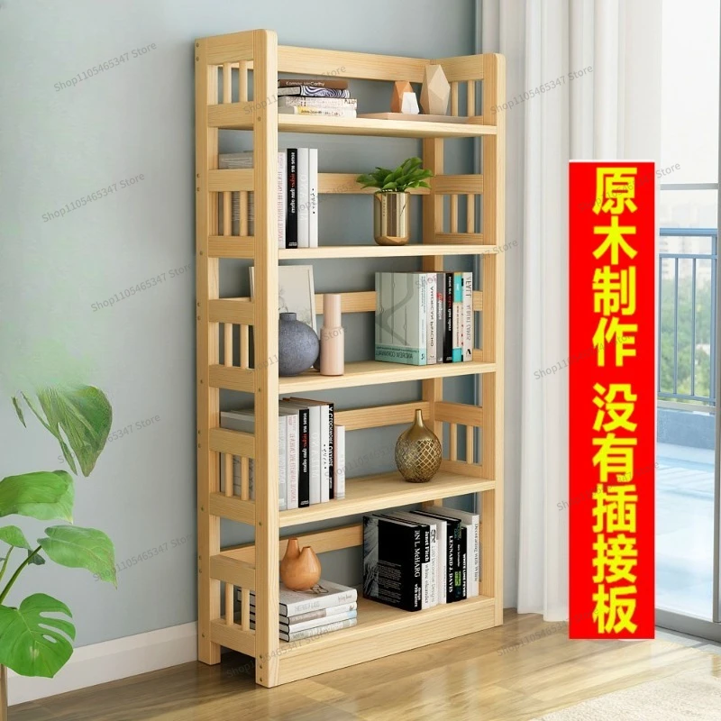For Solid Wood Bookshelf Floor-to-ceiling Shelves, Simple Bookcases, Children's All-solid Wood Storage Shelves