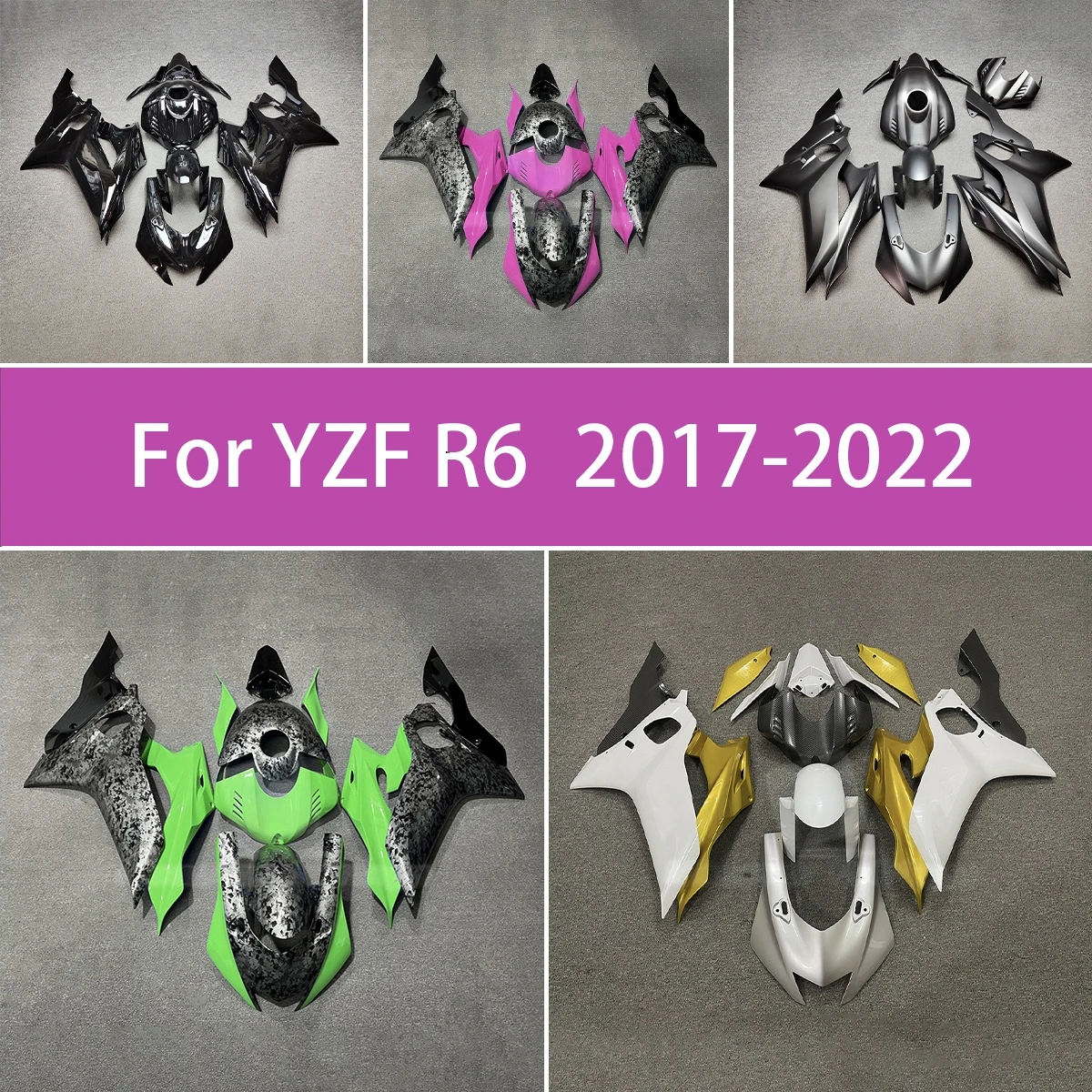 

Custom Fairing Set 2017-2025 YZF R6 Prime Injection Forged Carbon Fiber Fairings Kit For Yamaha 17-22 YZF-R6