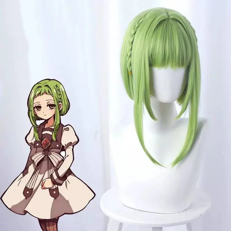 

Anime Toilet Bound Hanako Kun Role Headgear Stage Woman Headwear Both Sides Braided Hair Short Hair Nanamine Sakura Cos Wig