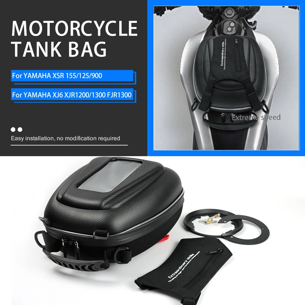 

Detachable Tanklock Flange Tank Bag Luggage For YAMAHA XSR 155 125 900 XJ6 XJR 1200 1300 FJR 1300 Motorcycle bags accesorios