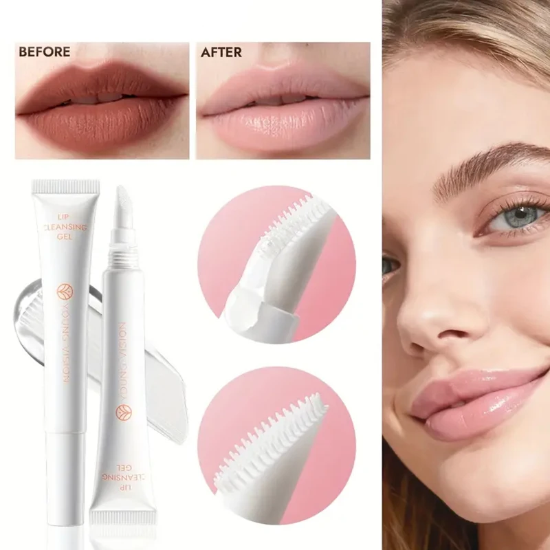 Struccante per labbra e gel detergente Balsamo struccante non appiccicoso con pennello in silicone petalo per occhi, labbra e sopracciglia