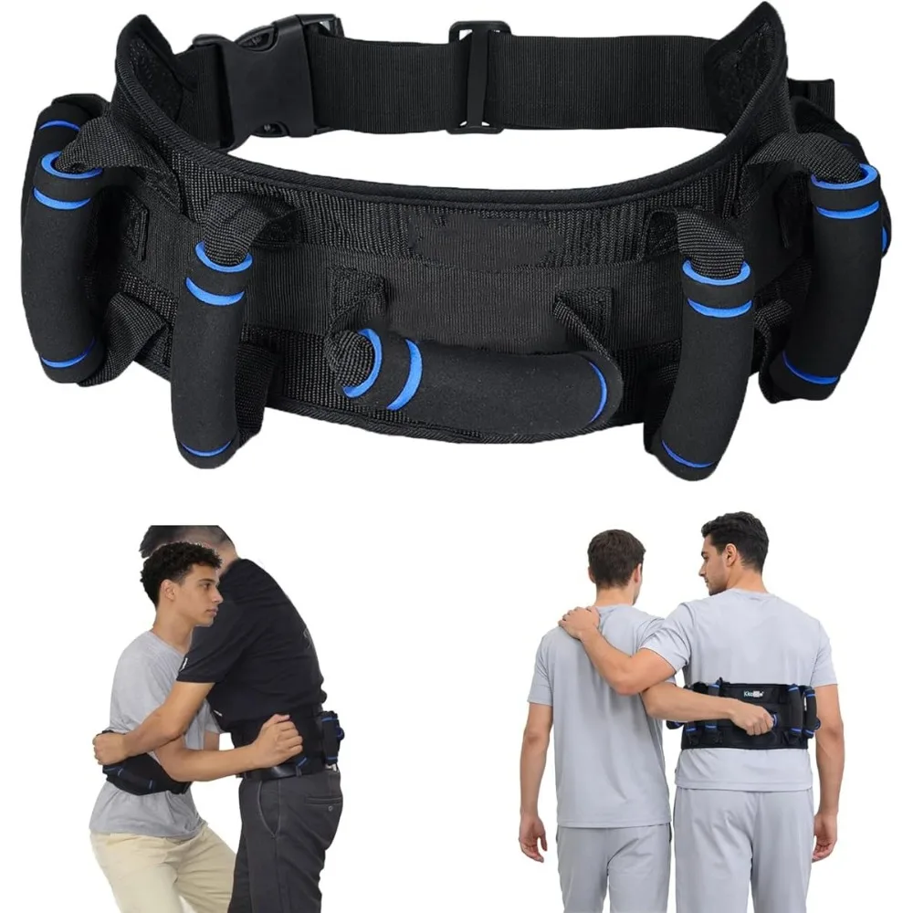Ceinture de transfert à fixation rapide avec 7 poignées, large et antidérapante, pour personnes âgées, paralysées et ayant des problèmes de mobilité – Aide sécurisée pour les aidants pour les transferts du lit à la chaise et la prévention des chutes à domicile