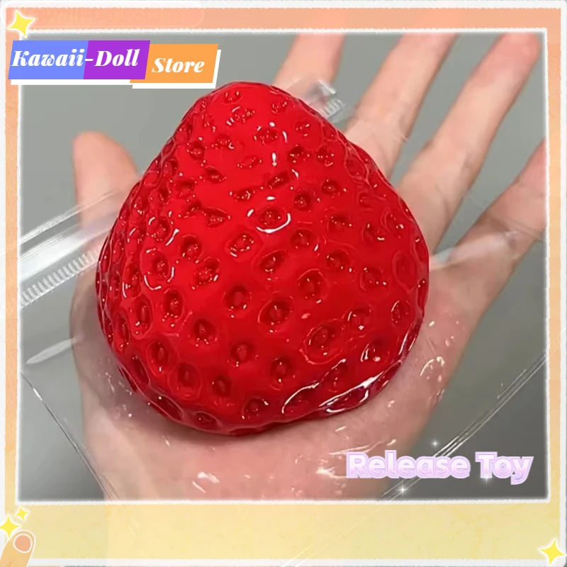 1PC Simulation Strawberry Squeeze Decompression Release Fruit Ball Release Decompression Ball Children's Toy Party Gift