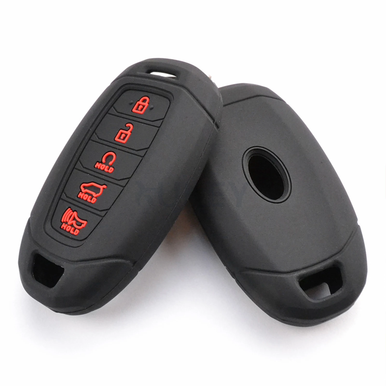 For Hyundai Elantra Palisade Azera Venue Kona Veloster N Accent 2022 2021 2020 5 Button Remote Smart Key Fob Silicone Case Cover