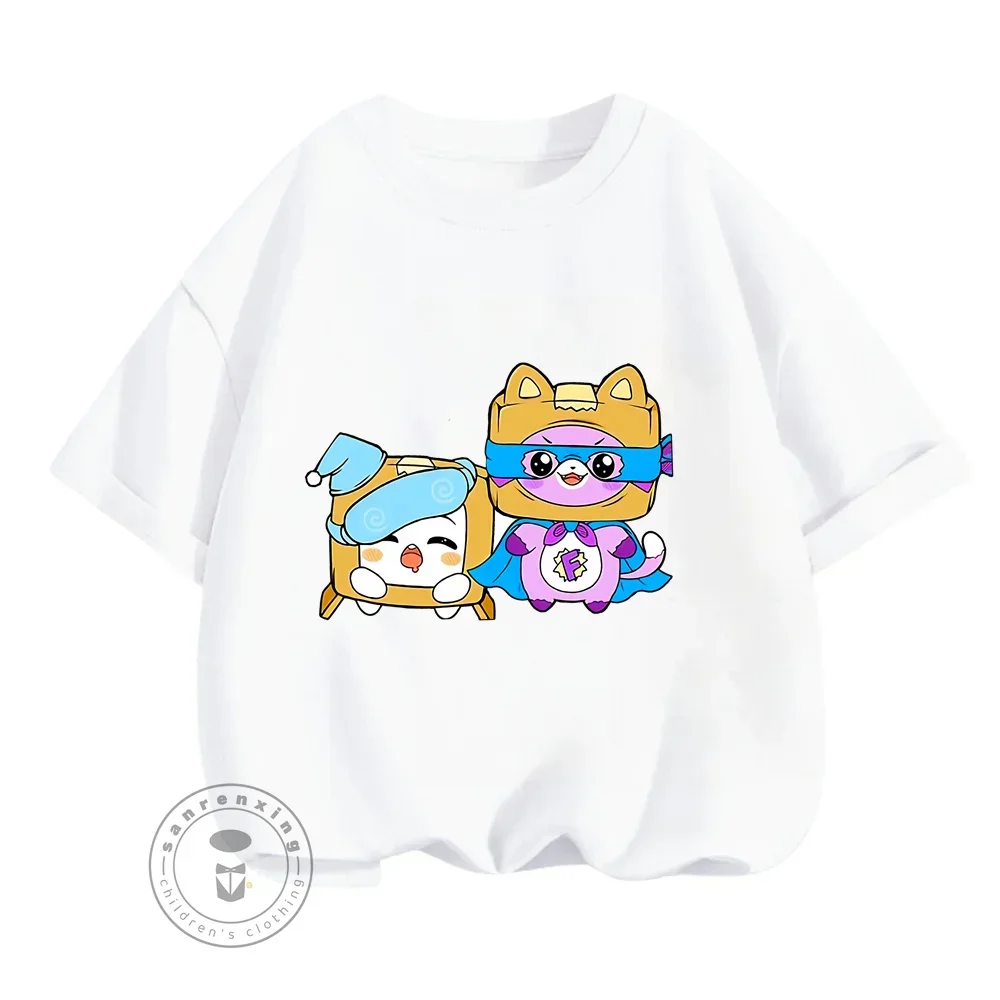 2024 T-shirts for Boys Girls Anime Cartoon Lanky Box Graphic Print Children's Short Sleeve Clothing Summer Casual Fashion Tops