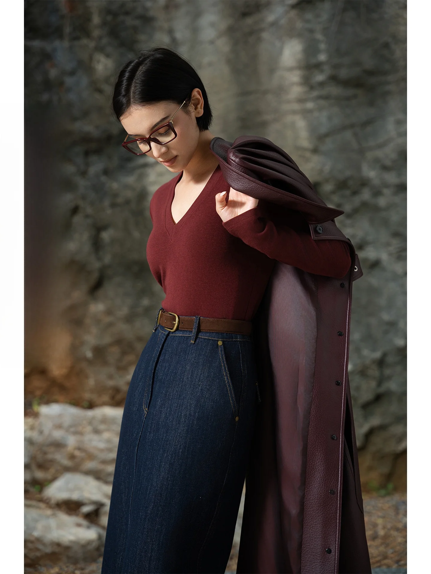 

Универсальная футболка Conceal Meat V-Ne Modal Acetate Long Sve, женская новинка 2025 года, одноразовая повседневная футболка, чистый цвет, дышащая