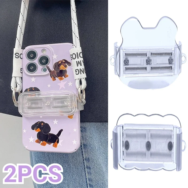 Transparent Mobile Phone Back Clip DIY Phone Case Back Clip Bracket Detachable Bear Wave Style Universal Clips Phone Accessories