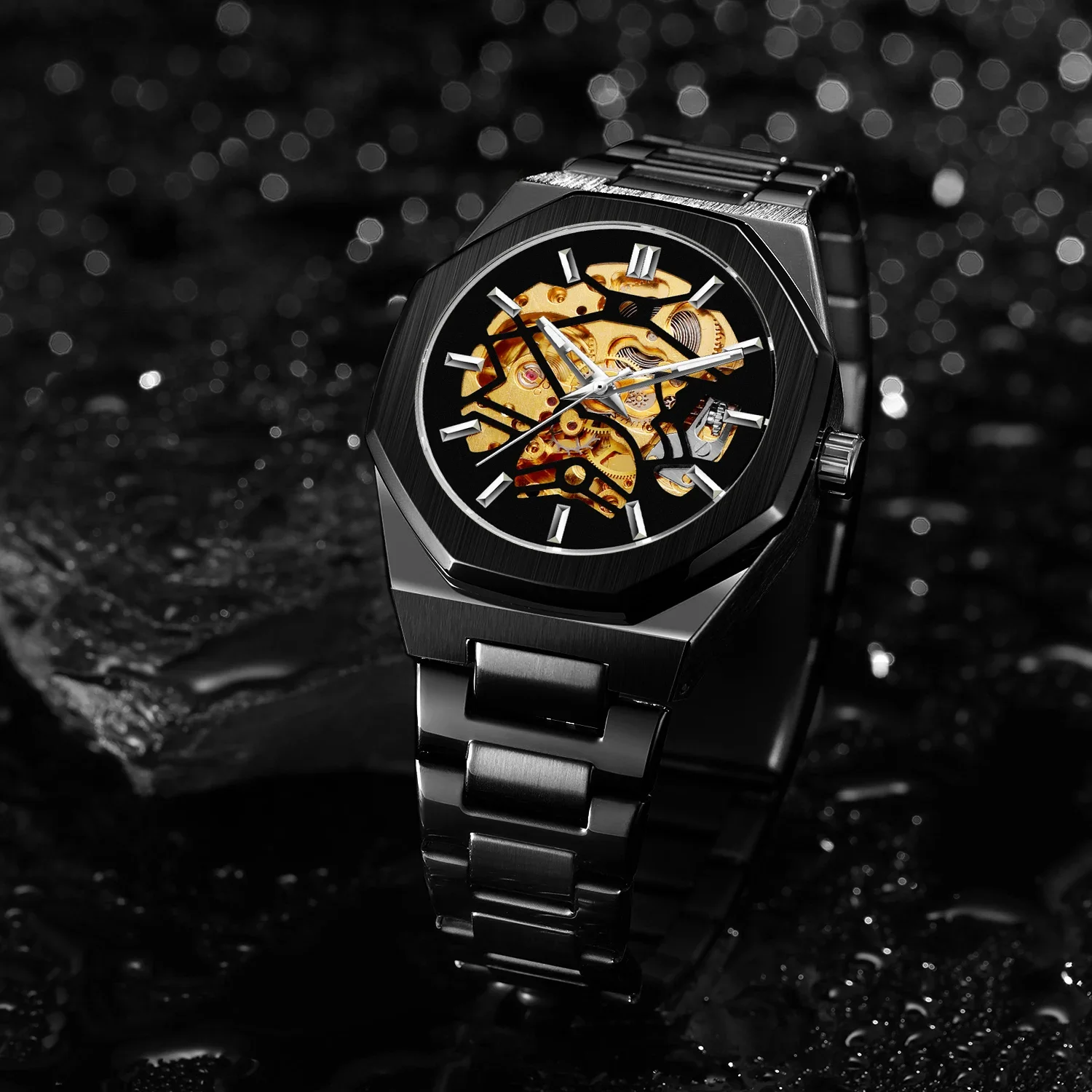 2024 Relogio Forsining Montrepourhomme Wristwatches Men Automatic Skeleton Stainless Steel Mechanical Watches for Watches Men