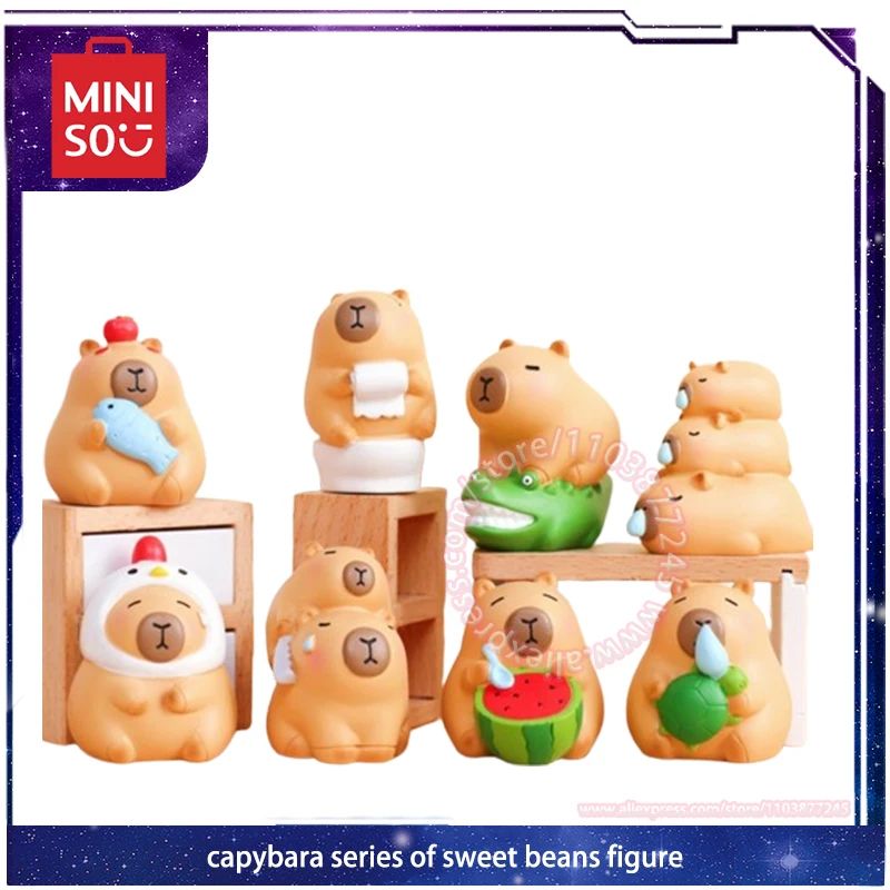 

Capybara Series of Sweet Beans Figure Cartoon Doll Peripheral Model Birthday Gift for Children Trendy Hand Kawaii Ornament