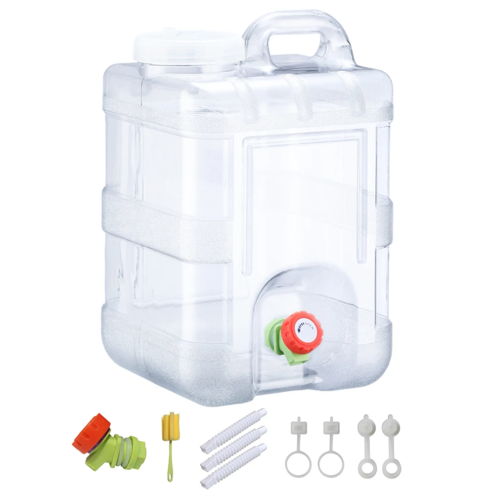 Portable Water Tank Container 15L Camping Bucket Water Storage with Faucet No Leakage Large Capacity for Camping Cooking Picnic