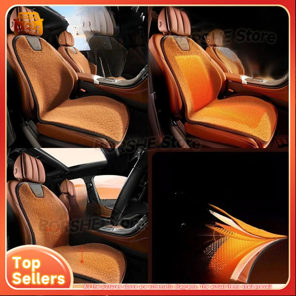 

Universal Seat CoversUpgraded Car Heated Seat Cushion Fast Heating Adjustable Intelligent Temperature Control Winter Auto