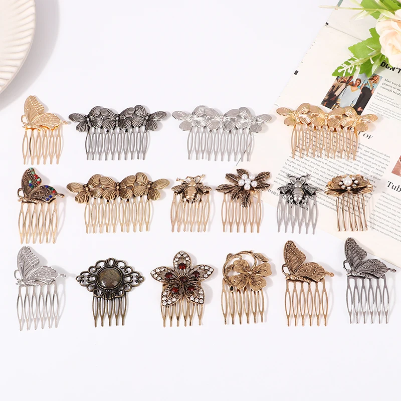 Elegant Korean Simple Design Hairpin Claw Hair Flowers Hair Combs Hair Styling For Women Comb Pin Female Hairclips