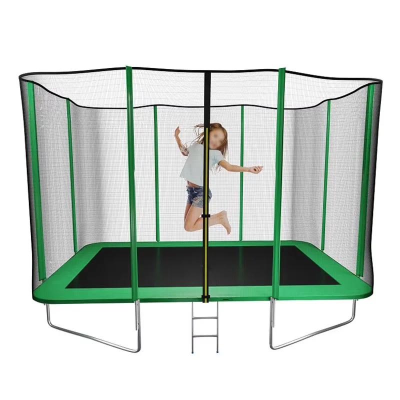 6-16ft Professional Rectangular Gym Trampoline Stainless Frame PVC Safety Net 2026