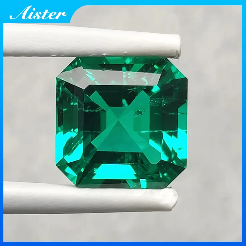 

Top Hand-cut Hydrothermal Lab Grown Colombian Emerald Precious Gemstone Asscher Shape With AGL Certificate for Jewelry Making