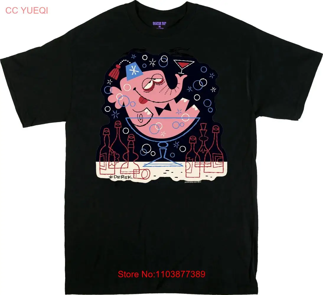 Derek Yaniger Pink Elephant T-Shirt Drunk Drinking Hungover Cocktail Tiki Bar long or short sleeves