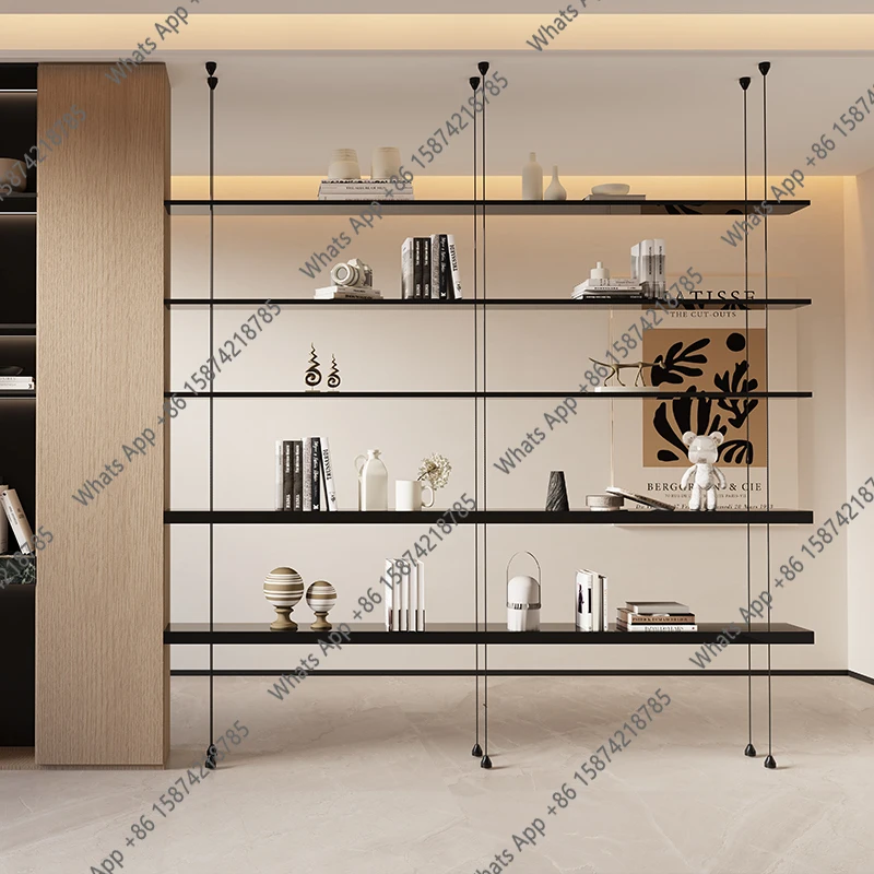 

Минималистичная книжная полка C с металлическим декоративным элементом на верхней части