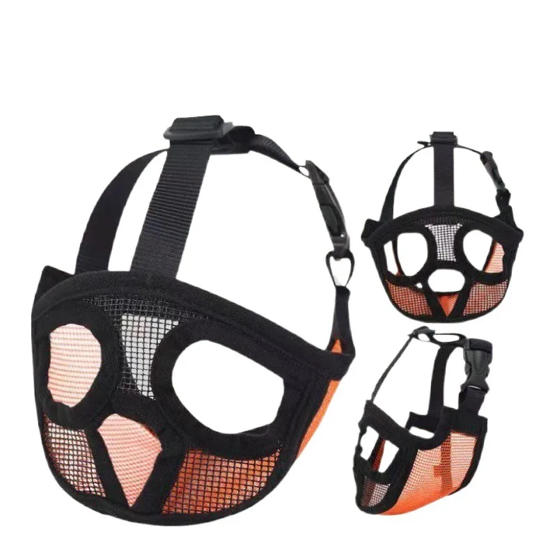 Pet dog mask, bulldog mask, short mouth dog anti-biting, anti-eating,anti-barking,adjustable,breathable,universal pet supplies