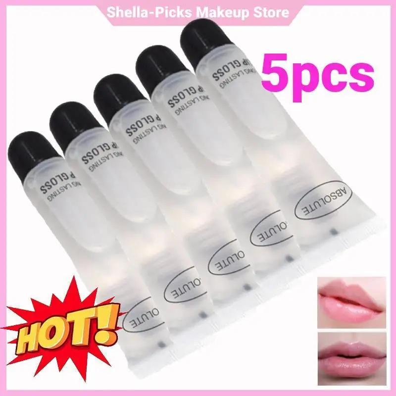 5pcs/lot Lip Gloss Moisturizer Plumper Long Lasting Sexy Lips Pump Transparent Volume Lip Clear Lipgloss Base Clear Lip Gloss