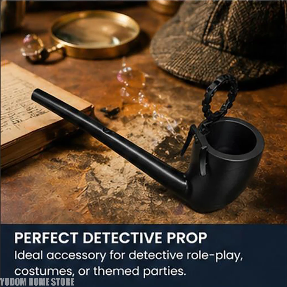 Novelty Pipe Shape Bubble Machine Blow Bubbles 3D Printed Bubble Maker for Adults Kids Stress Relief Detective Cosplay