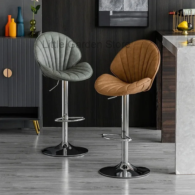 

Wooden Chair Mid Century Furniture Bar Stools Luxury Chairs Modern Barbershop Iron Backrest Leather Home High Kitchen Plastic