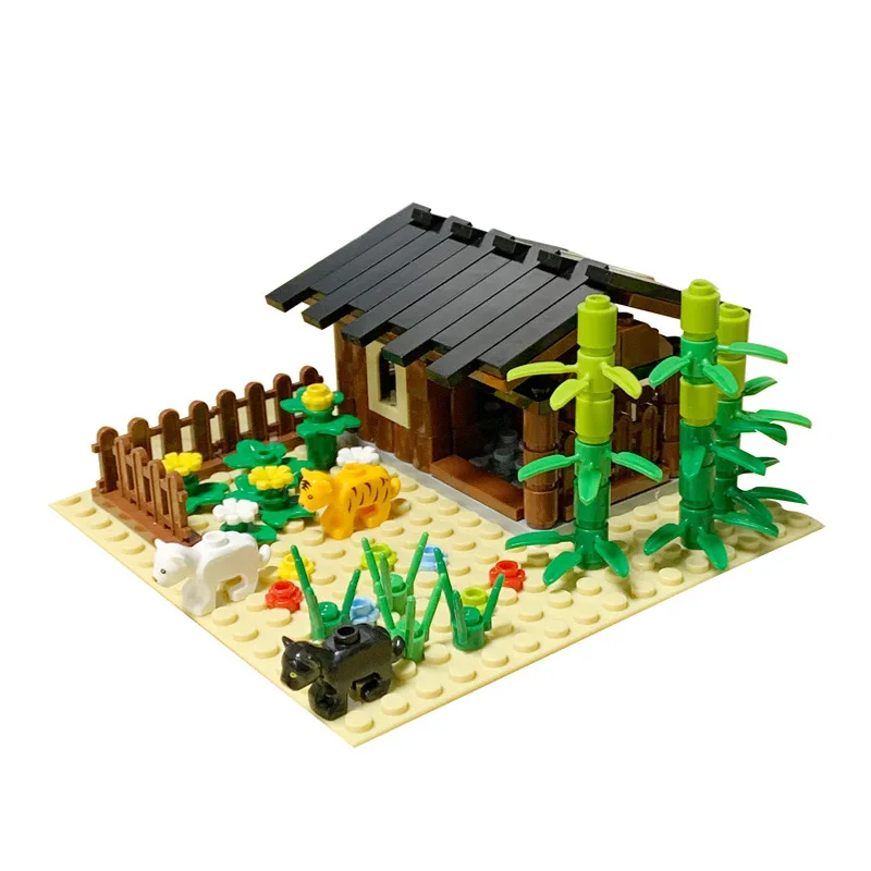 Zoo MOC Building Blocks Toys Farm Ranch scene Pet Bricks kit Tiger Leopard Breeding House parti di capra compatibili con LEGO