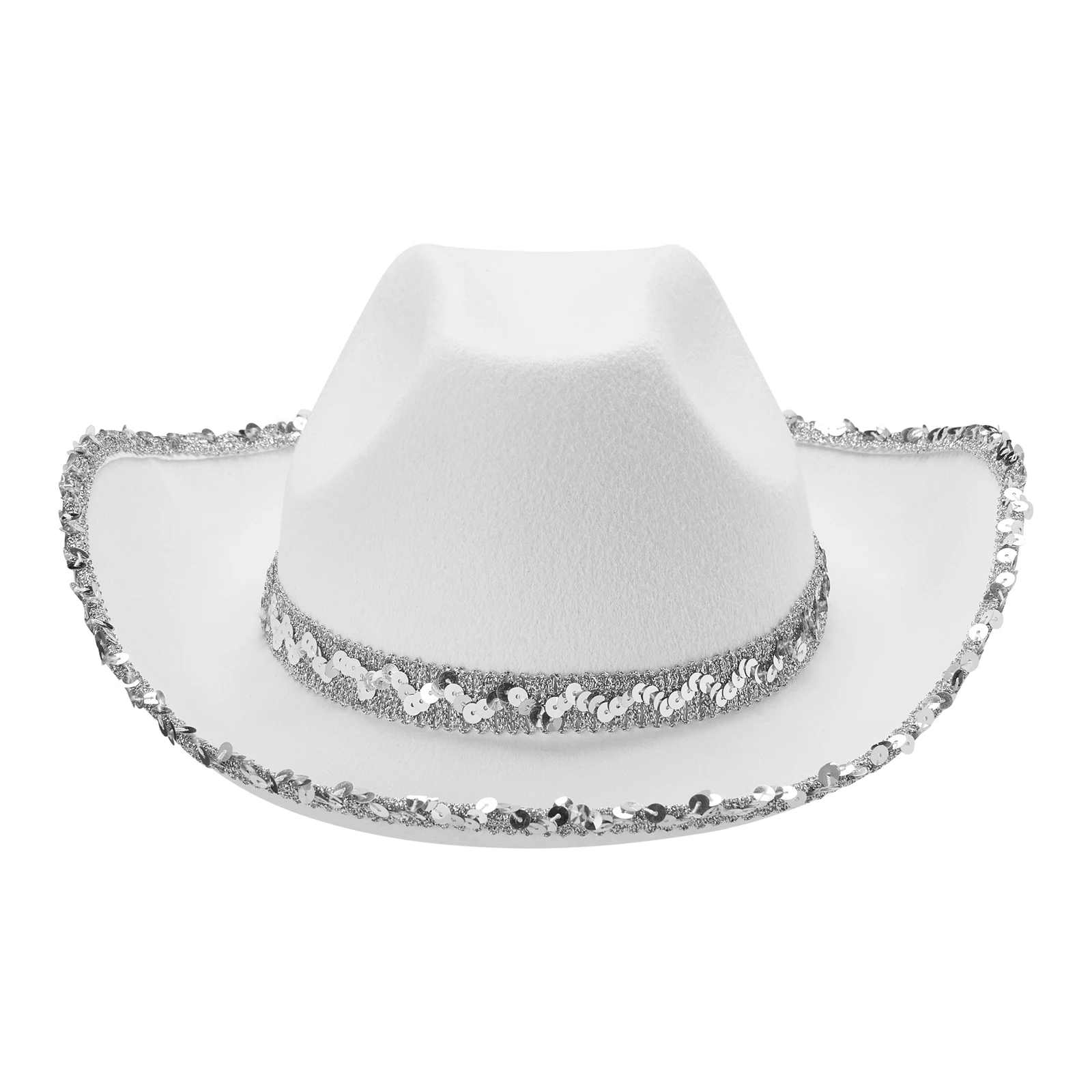 Captivating New Women Rhinestone Cowboy Hats Wide Brim Western Style Furry Cowgirl Hats Birthday Party Supplies