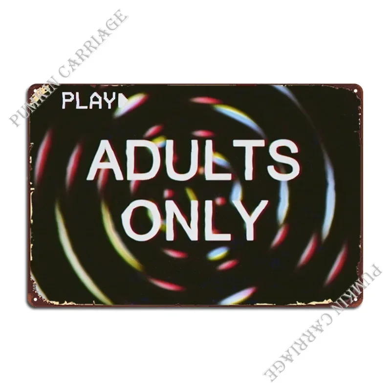 Placa de Metal Vintage VHS Grindhouse Adultos Apenas - Design Criativo para Casa