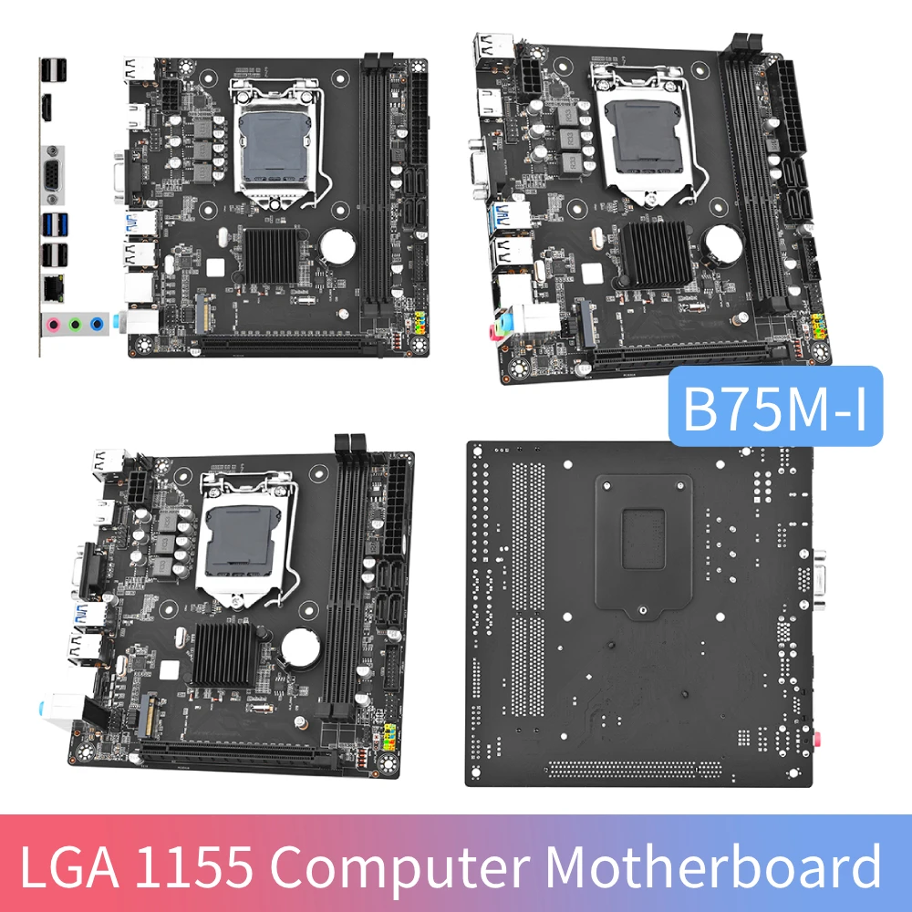 

B75M-I Материнская плата для настольных ПК LGA 1155, материнская плата компьютера DDR3, основная плата компьютера M.2 NVME