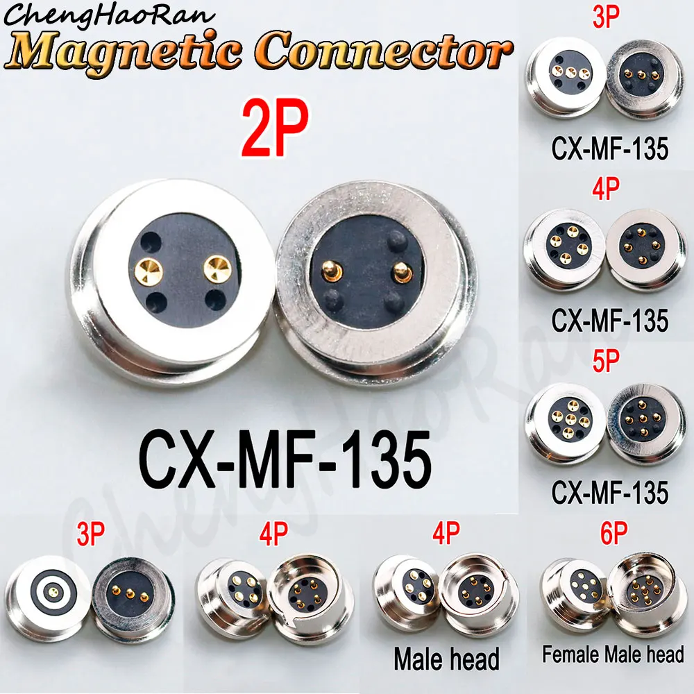 1 Pair 2P 3P 4P 5P 6Pin DC Magnetic Pogo Pin Connector Pogopin Male Female 2A Waterproof High Current Spring Loaded Power Socket