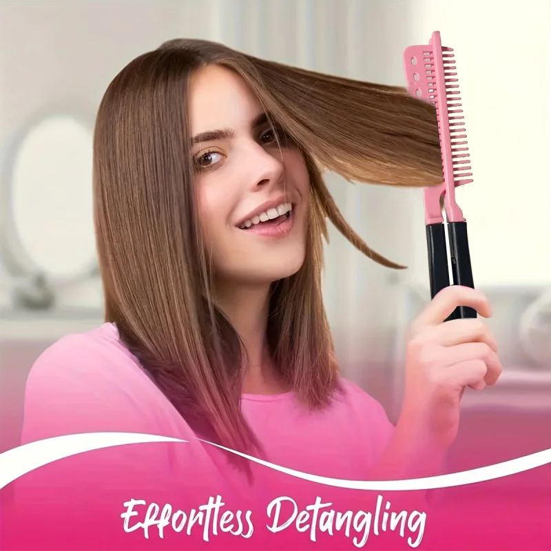 فرشاة فرد الشعر قابلة للطي من النوع V، أداة تصفيف الشعر بنفسك، أمشاط تصفيف الشعر الطبيعية، مشط تجعيد الشعر