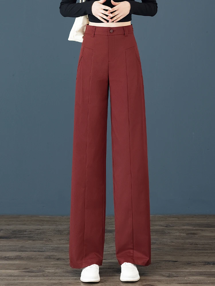 

Женские брюки Ankela с высокой талией и широкими штанинами, весенне-осенние, узкого кроя, свободные, повседневные, струящиеся, прямые, в корейском стиле